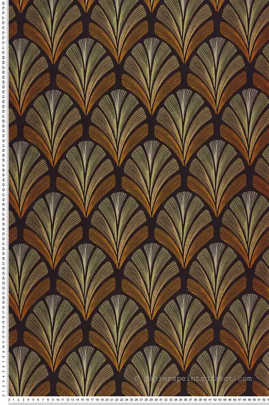 Bon Marché Papier peint Palme Art Déco Folies St James terracotta irisé - Années Folles de Casadéco Réf. ANFO201053215