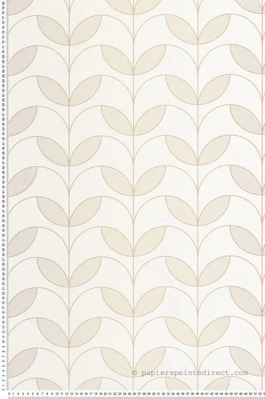 Achat Immédiat Papier peint Tulipe Art Déco Mistinguett beige nacré - Années Folles de Casadéco Réf. ANFO201021502