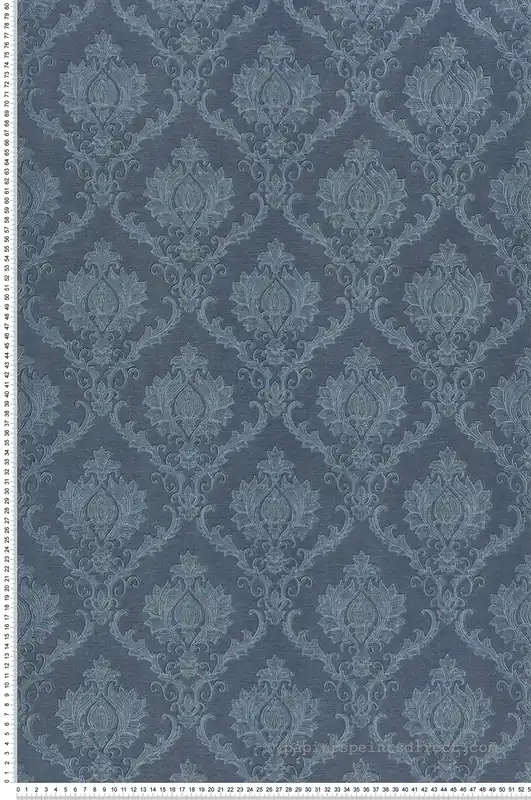 Soldes Papier peint Médaillon Classique bleu marine irisé - Venise de Montecolino Réf. MC-23649