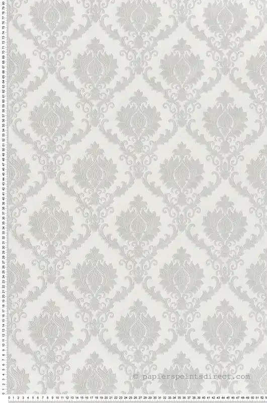 Réduction Papier peint Médaillon Classique gris argenté - Venise de Montecolino Réf. MC-23641