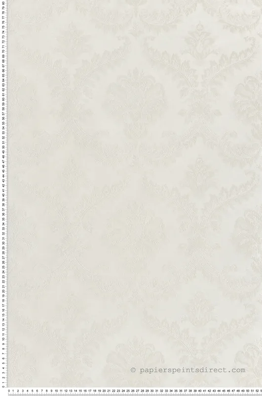 Pas Cher Papier peint Médaillon Baroque blanc nacré - Venise de Montecolino Réf. MC-23600