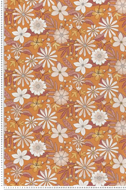 Offre Exclusive Papier peint Fleurs Vintage Emy rose orange - Twist de Casélio Réf. TST106463142