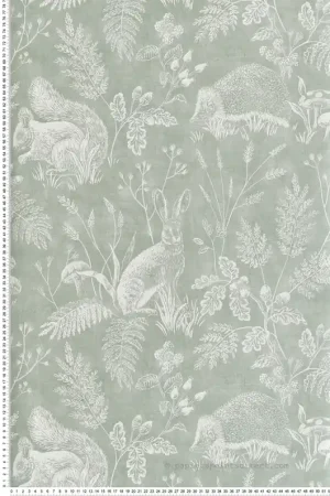 Papier peint Toile de Jouy Animaux Woodland vert - Beaux Arts de Lutèce Réf. LTC-M1801 Commander Vite