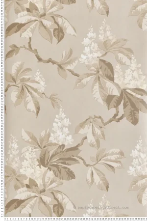 Dernier Modèle Papier peint Floral Chestnut Vintage beige - Beaux Arts de Lutèce Réf. LTC-M1820