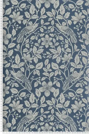 Prix Cassé Papier peint Oiseau Floral Marlow bleu marine - Beaux Arts de Lutèce Réf. LTC-M1818