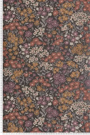 Papier peint Fleur Marguerite Ditsy Daisies marron - Beaux Arts de Lutèce Réf. LTC-M1812 Commande En Gros