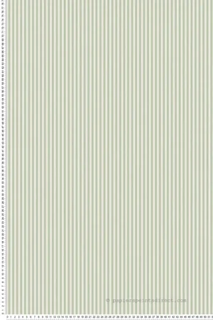 Papier peint Rayure Ticking Stripe vert - Beaux Arts de Lutèce Réf. LTC-M1846 Livraison Express