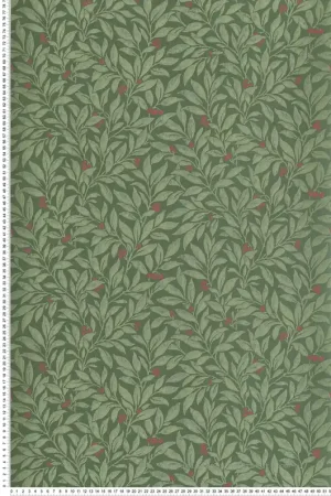 Papier peint Végétaux Winter Berry vert sapin - Beaux Arts de Lutèce Réf. LTC-M1844 Seulement Aujourd'hui