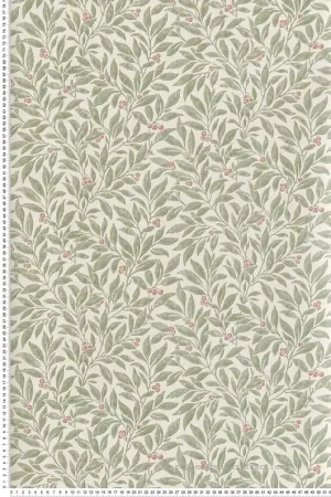 Retour Gratuit Papier peint Végétaux Winter Berry vert - Beaux Arts de Lutèce Réf. LTC-M1840