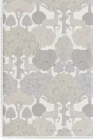 Bon Plan Papier peint Animaux Forest of Arden gris - Beaux Arts de Lutèce Réf. LTC-M1853