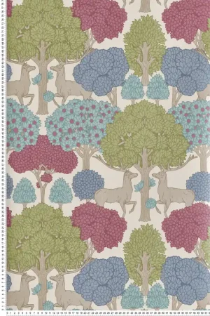 Papier peint Animaux Forest of Arden framboise bleu - Beaux Arts de Lutèce Réf. LTC-M1852 Prix Bas