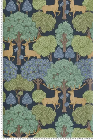 Commander Vite Papier peint Animaux Forest of Arden bleu marine - Beaux Arts de Lutèce Réf. LTC-M1850