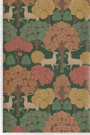 Papier peint Animaux Forest of Arden vert sapin - Beaux Arts de Lutèce Réf. LTC-M1849 Retour Gratuit