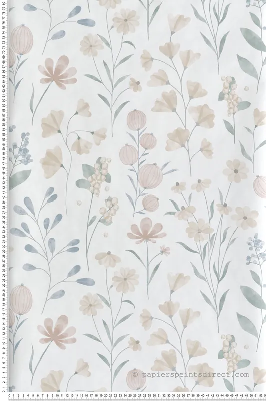 Expédition Rapide Papier Peint Floral Candy Doux beige - Flora d‘Ugépa Réf. UGP-M88307