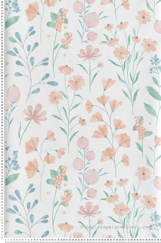 Haute Qualité Papier Peint Floral Candy Doux orange - Flora d‘Ugépa Réf. UGP-M88305