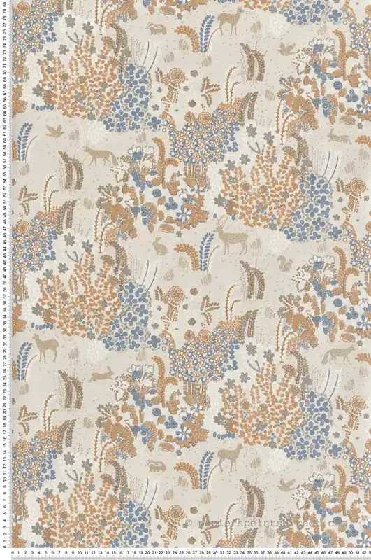 Meilleur Choix Papier Peint Animaux Forêt Wonderland beige doré - Flora d‘Ugépa Réf. UGP-M86707