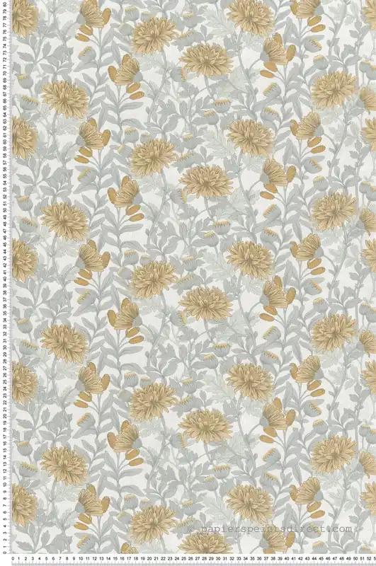 Papier Peint Fleur Oeillets jaune - Flora d‘Ugépa Réf. UGP-M88202 Commander Maintenant
