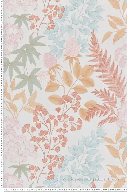 Affaire À Saisir Papier Peint Fougère Feuillage corail doré - Flora d‘Ugépa Réf. UGP-M87110