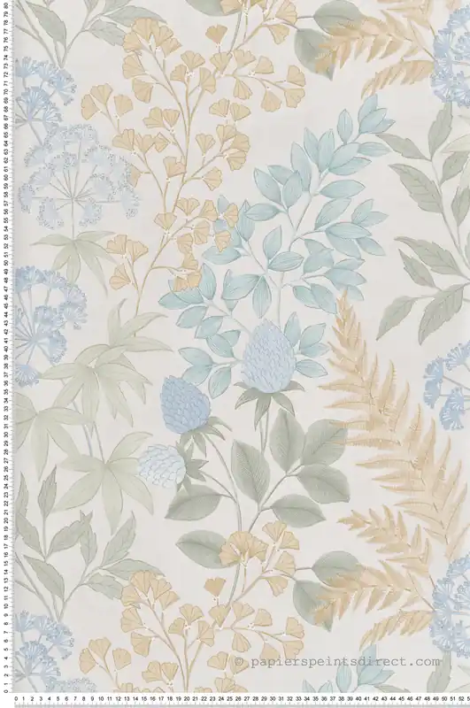 Papier Peint Fougère Feuillage beige amande doré - Flora d‘Ugépa Réf. UGP-M87107 Bon Marché