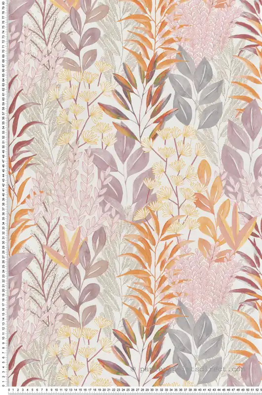 Promotion Saisonnière Papier Peint Feuillage Flora Métallisé orange - Flora d‘Ugépa Réf. UGP-M86905