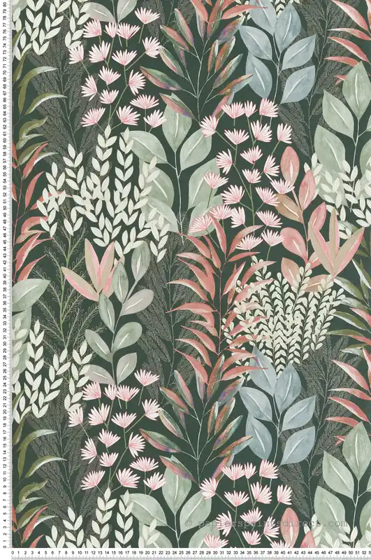Papier Peint Feuillage Flora Métallisé vert - Flora d‘Ugépa Réf. UGP-M86904 Usine Directe