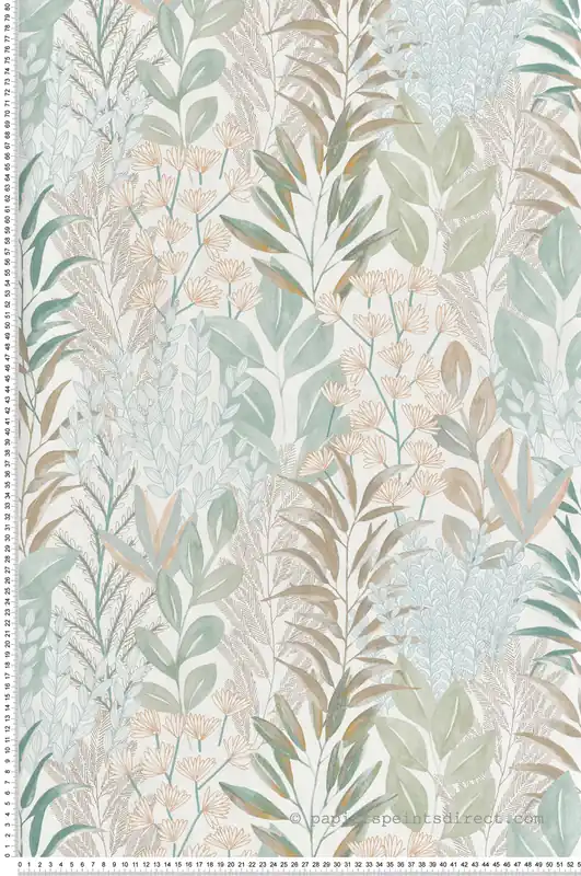 Papier Peint Feuillage Flora Métallisé bleu - Flora d‘Ugépa Réf. UGP-M86901 Seulement Aujourd'hui