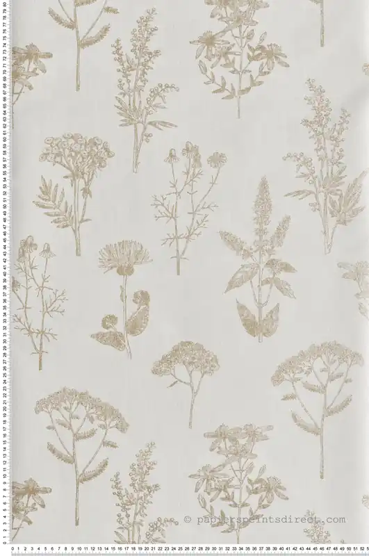 Papier Peint Graminées Scandinave métallisé écru doré - Flora d‘Ugépa Réf. UGP-M80504 Achetez Aujourd'hui