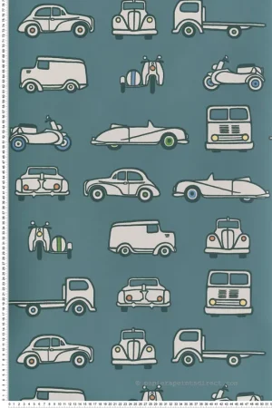 Papier peint Voiture Vintage Road Trip Pleat - Storybook Papers de Little Greene Réf. 0231RTPLEAT Super Prix