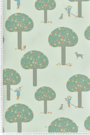 Papier peint Arbre Graphique Street Pea Green - Storybook Papers de Little Greene Réf. 0231ROPEAGR Promotion Saisonnière