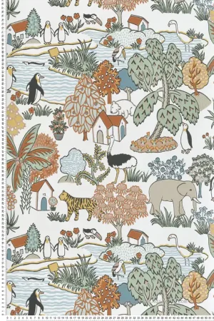 Papier peint Animal Kingdom Pea - Storybook Papers de Little Greene Réf. 0231ANPEAZZ Offre Du Jour
