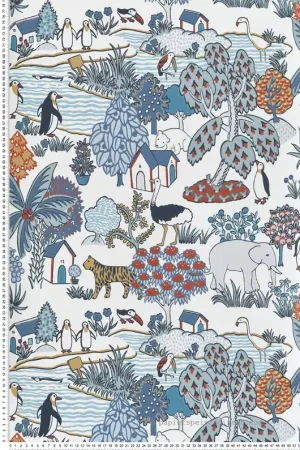 Papier peint Animal Kingdom Bassoon - Storybook Papers de Little Greene Réf. 0231ANBASSO Solde