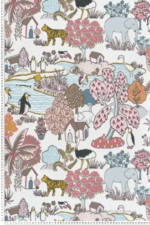 Papier peint Animal Kingdom Confetti - Storybook Papers de Little Greene Réf. 0231ANCONFE Nouvelle Collection