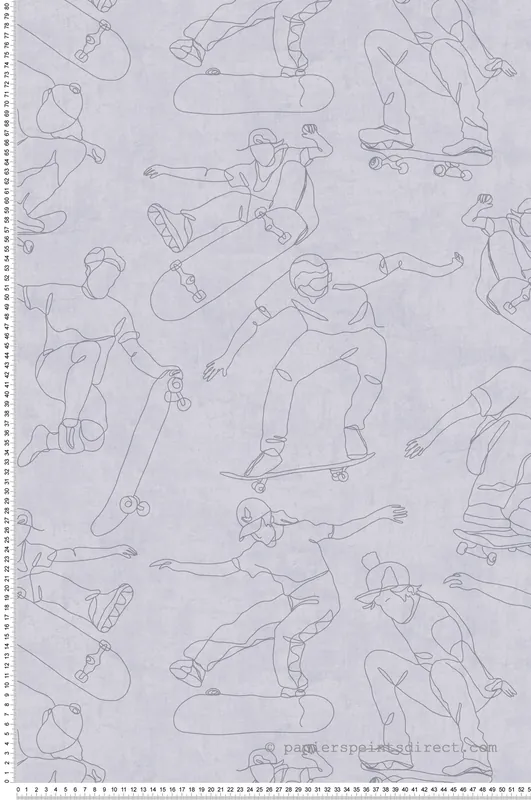 Satisfait Ou Remboursé Papier peint Skater Minimaliste gris - Lilly & Luis d‘A.S. Création Réf. AS-771741