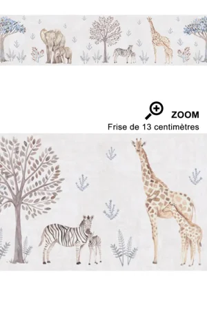 Dernier Modèle Frise enfant Animaux de la Savane naturel - Lilly & Luis d‘A.S. Création Réf. AS-771771