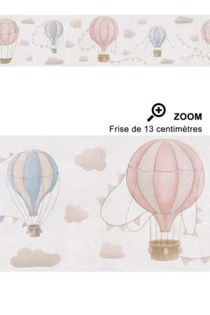 Frise enfant Montgolfière Nuage bleu rose - Lilly & Luis d‘A.S. Création Réf. AS-771351 Acheter En Ligne