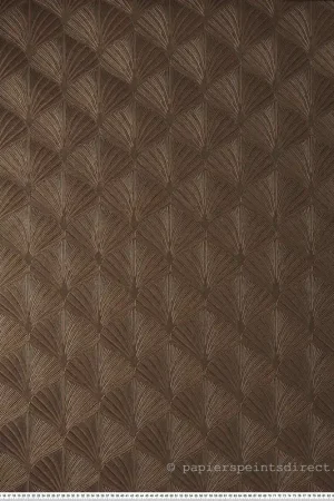 Papier peint Palmette Art Déco Néréide noir brun métallisé - Magnitude de Casamance Réf. CAS-76651834 Promotion