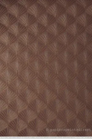 Papier peint Palmette Art Déco Néréide aubergine mordoré - Magnitude de Casamance Réf. CAS-76651732 Haute Qualité