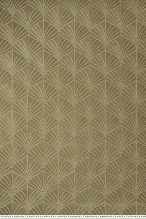 Papier peint Palmette Art Déco Néréide vert lichen doré - Magnitude de Casamance Réf. CAS-76651324 Satisfait Ou Remboursé