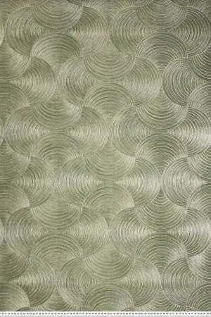 Papier peint Éventail Art Déco Aphélie vert métallisé - Magnitude de Casamance Réf. CAS-76620202 Prix Réduit
