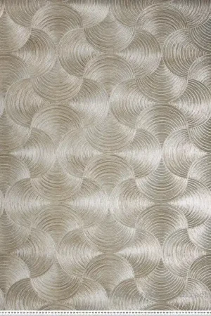 Papier peint Éventail Art Déco Aphélie beige argenté - Magnitude de Casamance Réf. CAS-76620100 Meilleur Prix