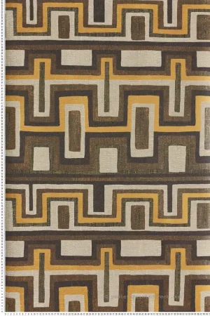 Satisfait Ou Remboursé Papier peint Géométrie Tapis Morelos jaune soleil - Amani de Masureel Réf. MAS-AMA002
