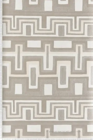 Prix Réduit Papier peint Géométrie Tapis Morelos taupe - Amani de Masureel Réf. MAS-AMA001