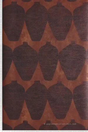 Offre Exclusive Papier peint Vase Ethnique Hemia terracotta métallisé - Terra de Masureel Réf. MAS-TER202
