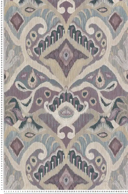 Papier peint Géométrique Kilim violet beige - Jaipur de Montecolino Réf. MC-26427 Prix Promo