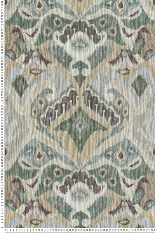 Prix Choc Papier peint Géométrique Kilim vert bleu - Jaipur de Montecolino Réf. MC-26425