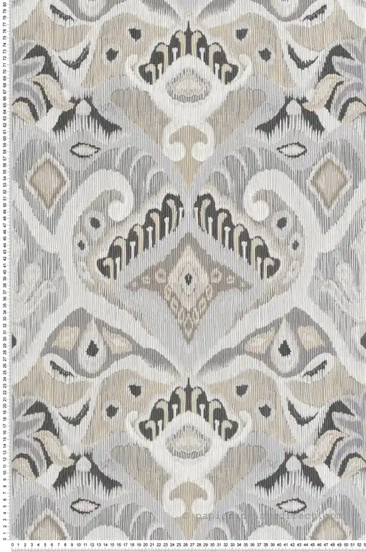 Soldes Papier peint Géométrique Kilim gris beige - Jaipur de Montecolino Réf. MC-26421