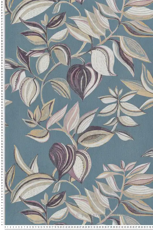 Papier peint Feuillage Art bleu orage - Jaipur de Montecolino Réf. MC-26437 Retour Gratuit