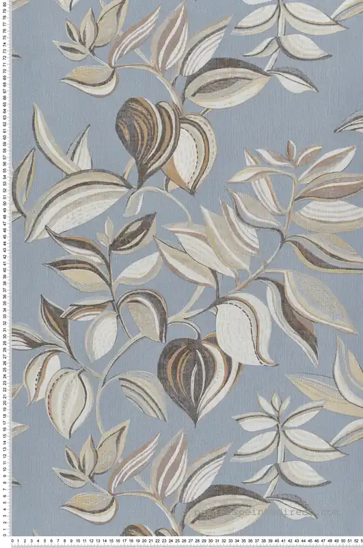 Papier peint Feuillage Art bleu gris - Jaipur de Montecolino Réf. MC-26436 Soldes