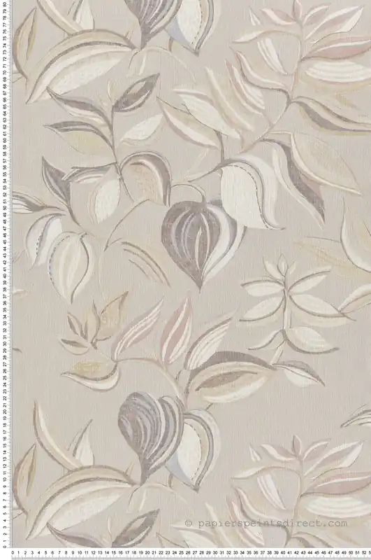 Papier peint Feuillage Art beige - Jaipur de Montecolino Réf. MC-26433 Solde