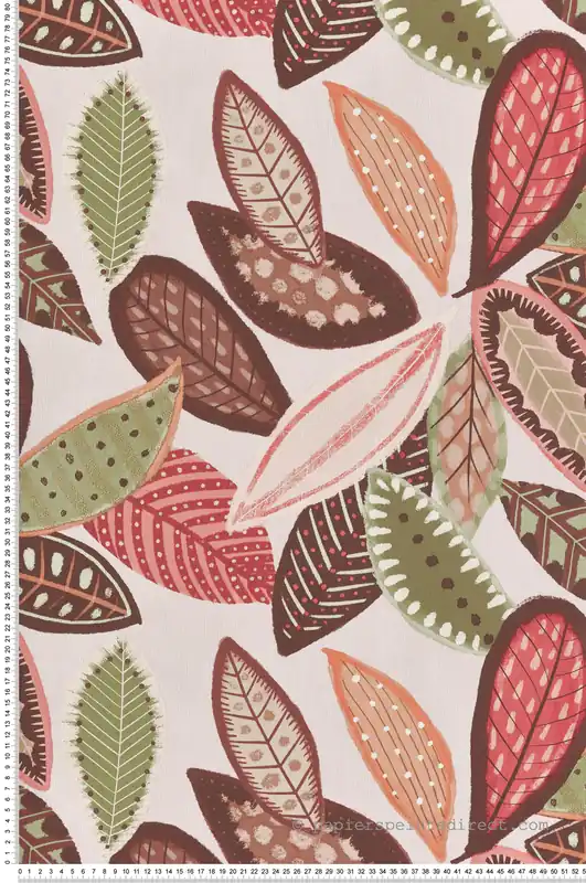 Paiement Sécurisé Papier peint Peinture Automne Feuillage rose vert - Dolce Vita de Lutèce Réf. LTC-11230803